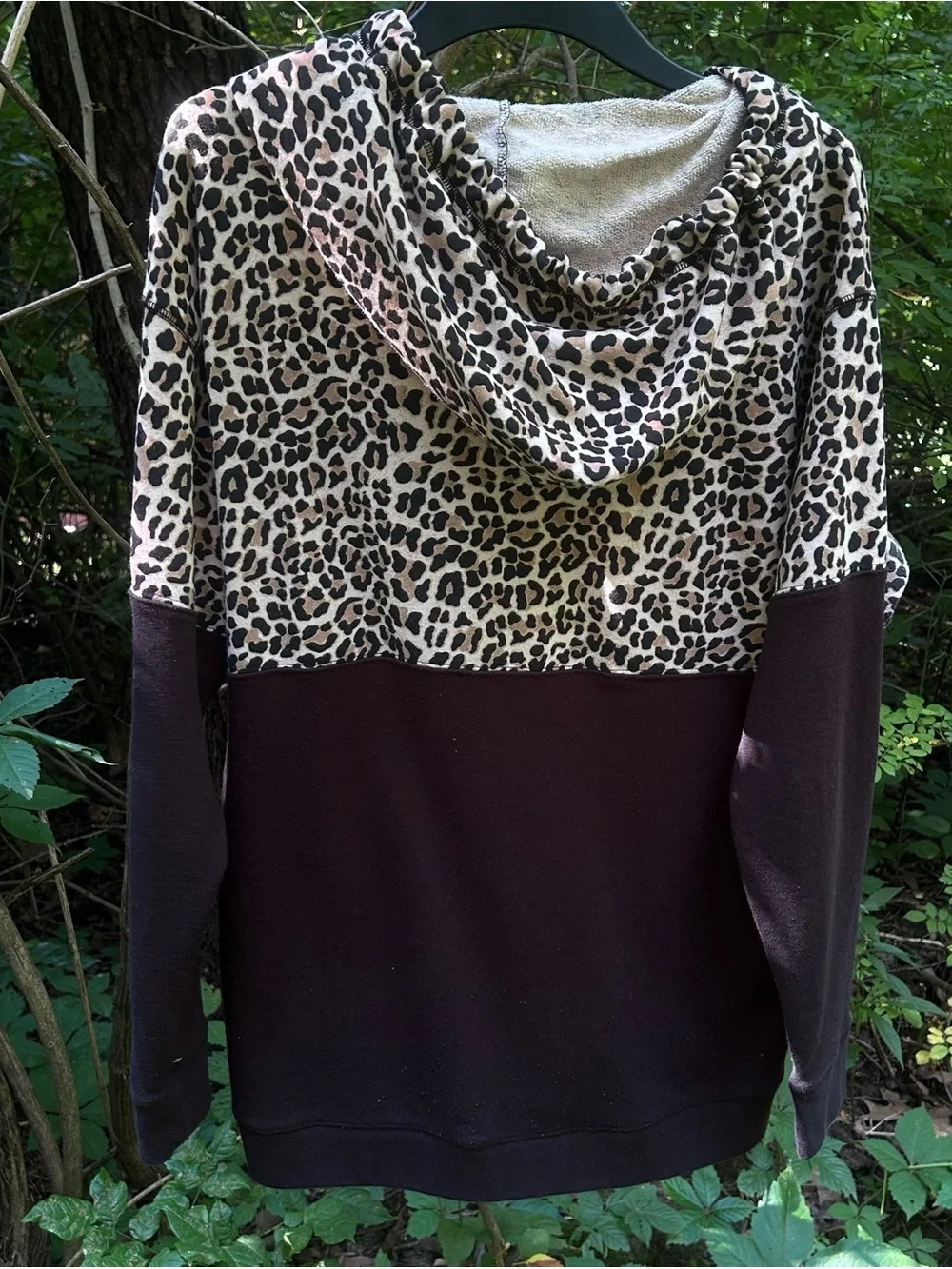 2014 Victoria’s Secret Pink Leopard & Black Full Zip Sweatshirt with Front Logo